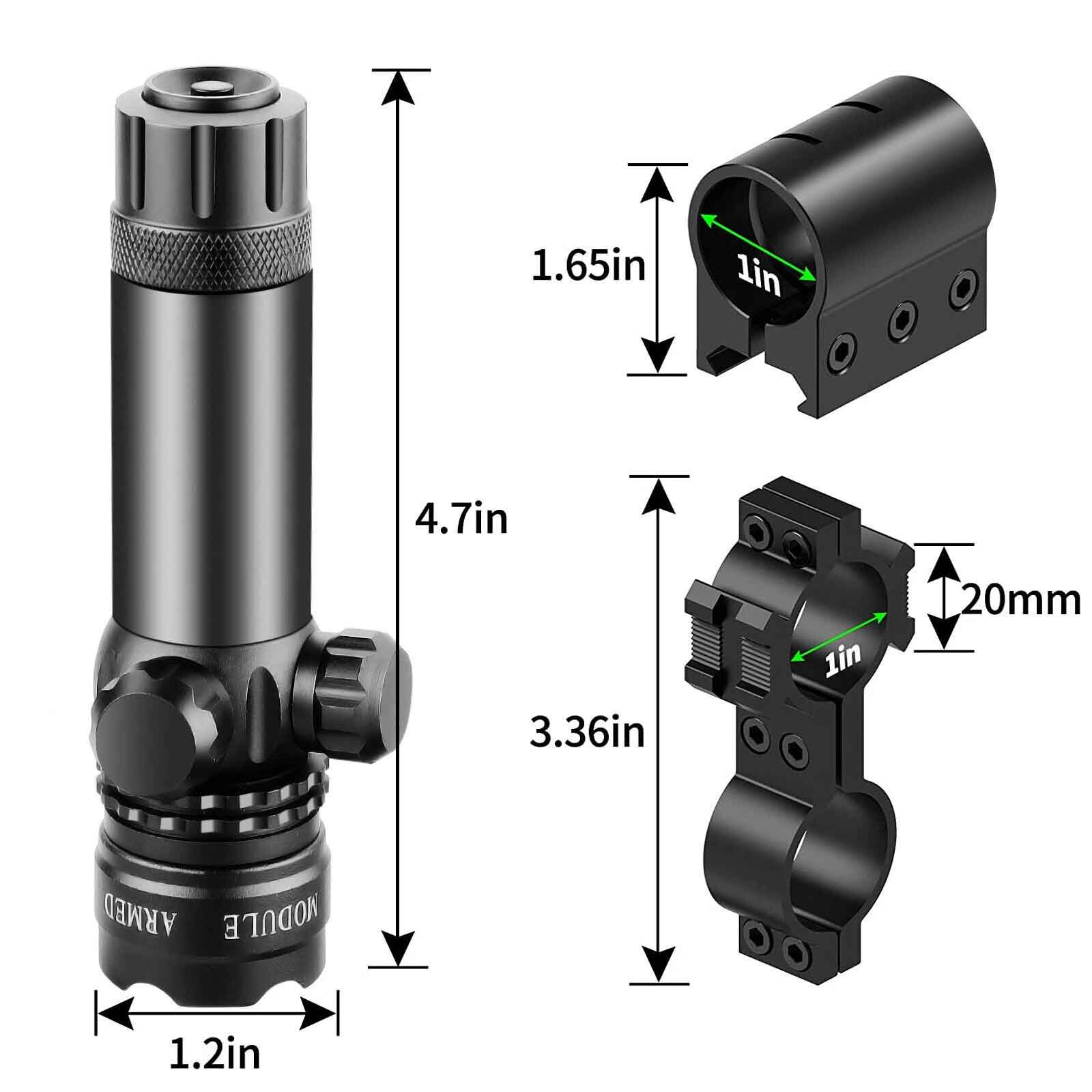 TRINITY Tactical Green Laser Sight with Barrel Mount for Rossi RS22 – Picatinny Rail Laser Kit, 532nm Precision Beam