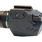 Handgun flashlight 300 lumen with green laser combo polymer body black.