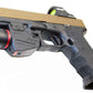Handgun flashlight 300 lumen with red laser combo polymer body black.