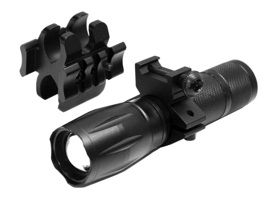 Trinity flashlight with mount compatible with 12-gauge pumps.
