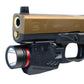 Handgun flashlight 300 lumen with red laser combo polymer body black.
