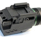 Handgun flashlight 300 lumen with green laser combo polymer body black.