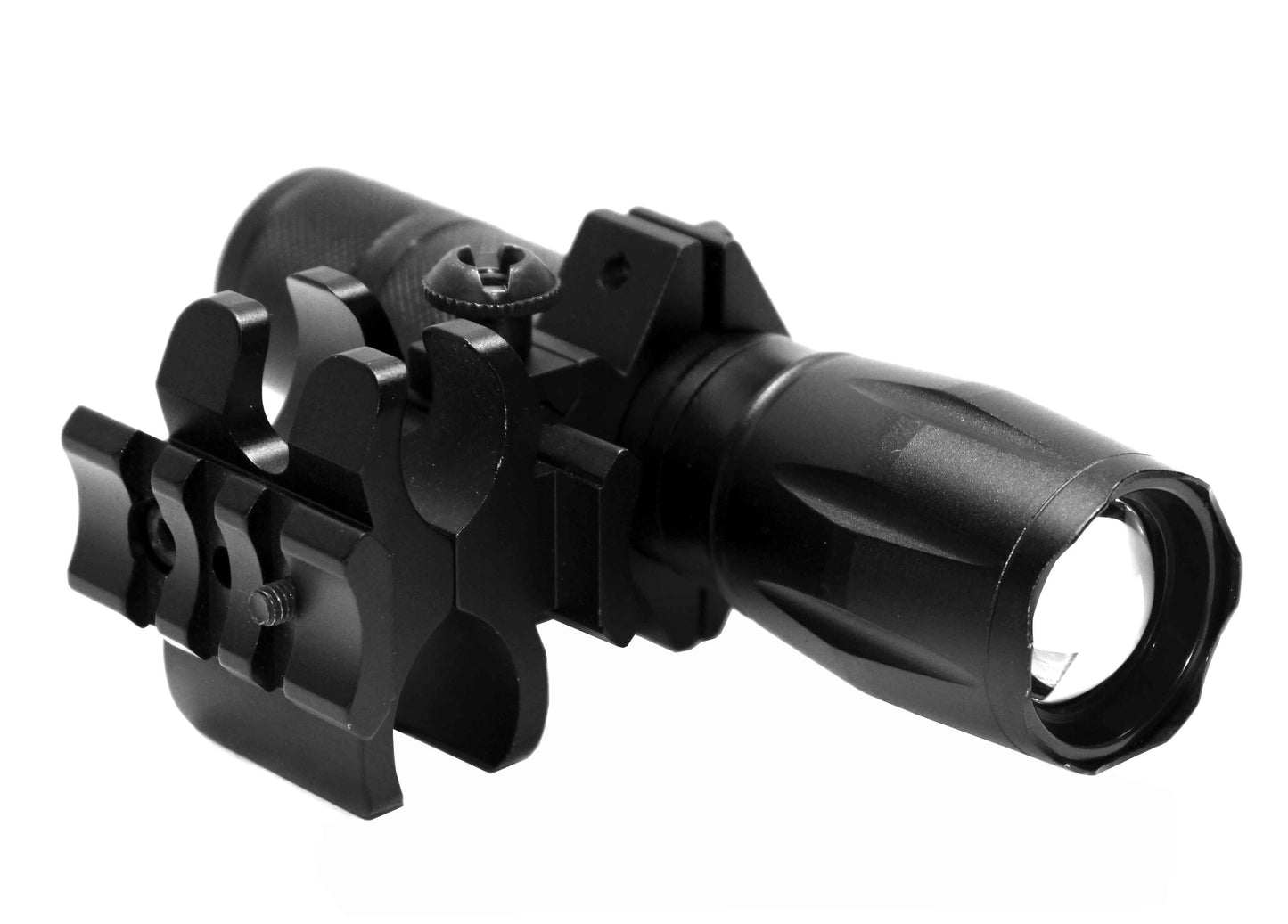 Trinity flashlight with mount compatible with 12-gauge pumps.