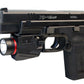 Handgun flashlight 300 lumen with red laser combo polymer body black.