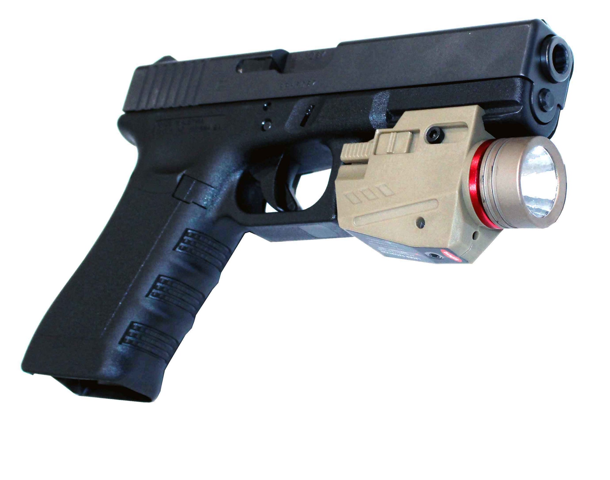Trinity flashlight 300 lumen with red laser combo polymer body tan compatible with Canik TP9 model.
