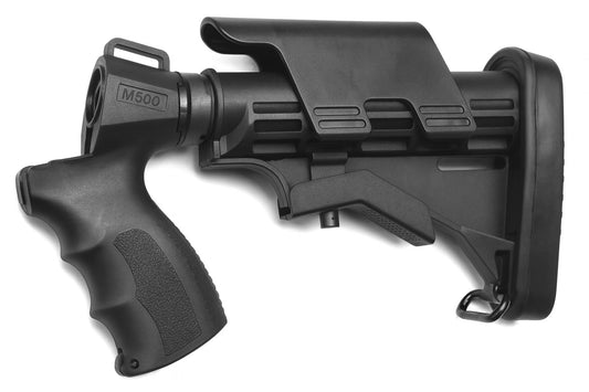 Collapsible Stock Rear Grip Combo With Butt Pad Compatible With Mossberg Maverick 88 12-Gauge.