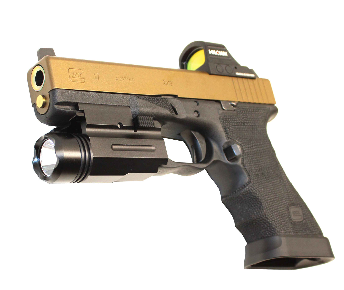 Trinity Flashlight for Ruger American Home Defense Tactical Optics Accessory Picatinny Weaver Base Mount Adapter Aluminum Black.