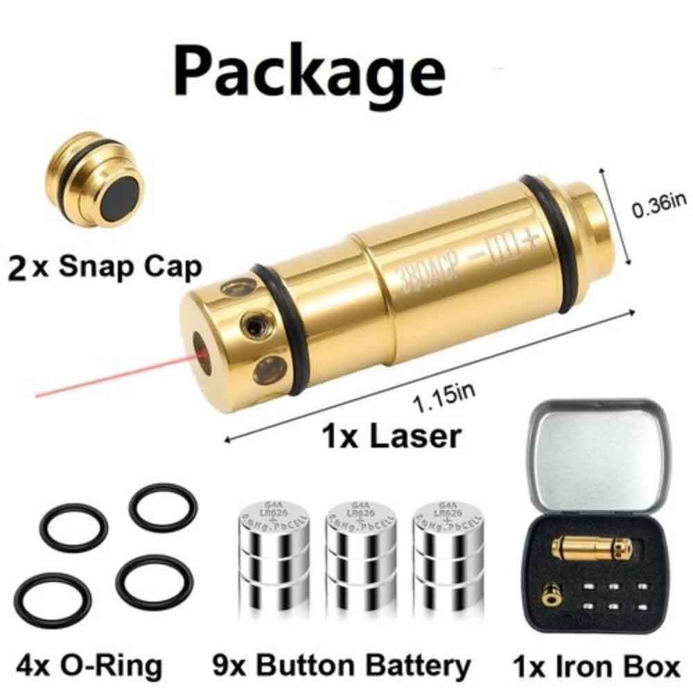 .380ACP Caliber Red Laser Chamber Cartridge Round for Training.