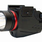 Handgun flashlight 300 lumen with red laser combo polymer body black.