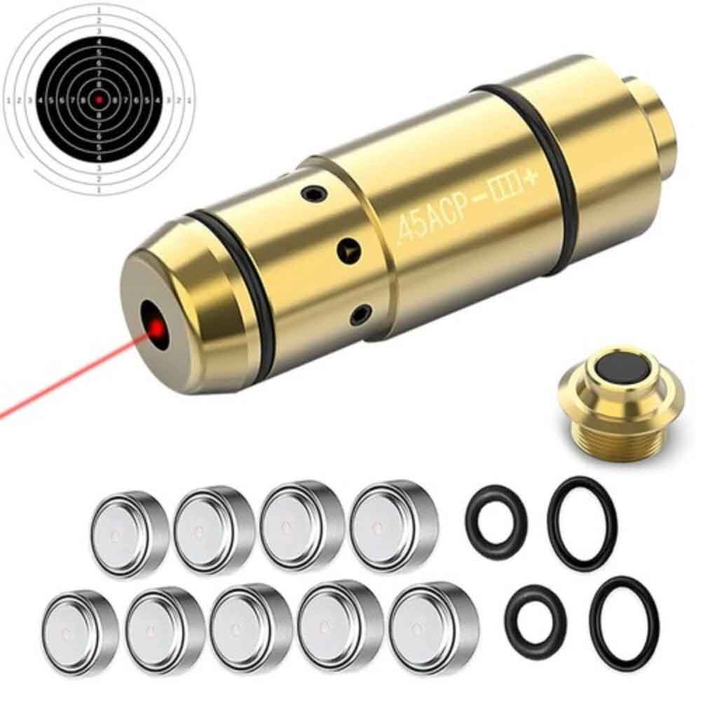 .45 Caliber Red Laser Chamber Cartridge Round for Training.