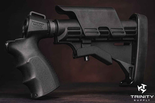 Collapsible Stock Rear Grip Combo With Butt Pad Compatible With Mossberg Maverick 88 12-Gauge.