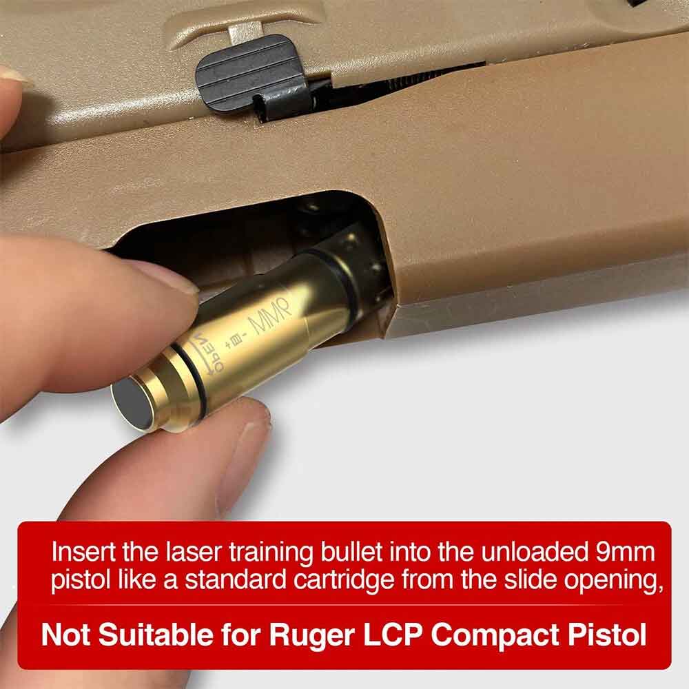 .9mm Caliber Red Laser Chamber Cartridge Round for Training.