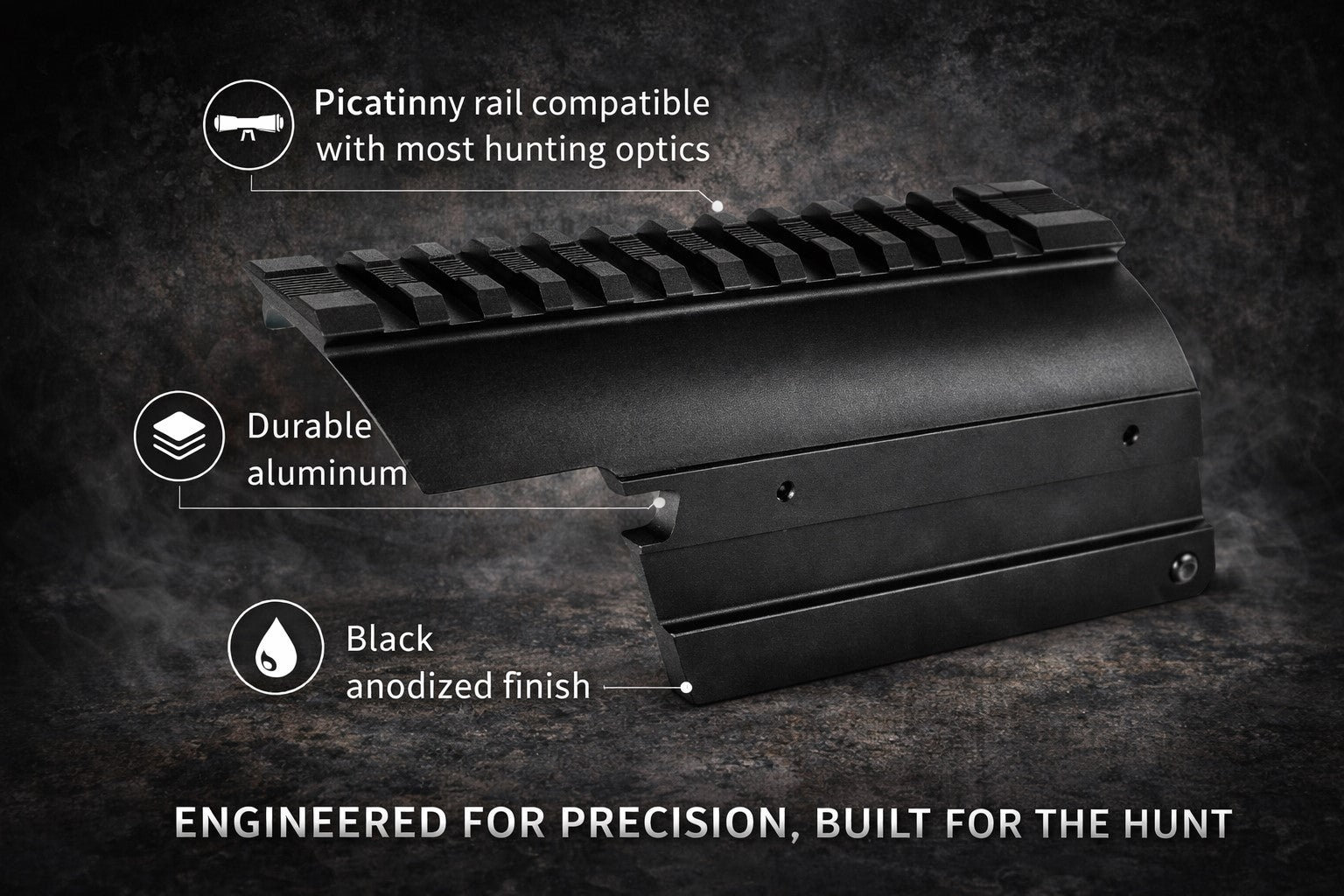 Aluminum Picatinny Rail Saddle Mount For Mossberg 500 12-Gauge