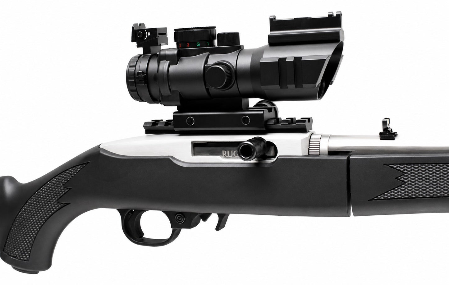 4x32 Tri-Color Mil-Dot Scope & Picatinny Mount Combo Compatible With Ruger 10/22