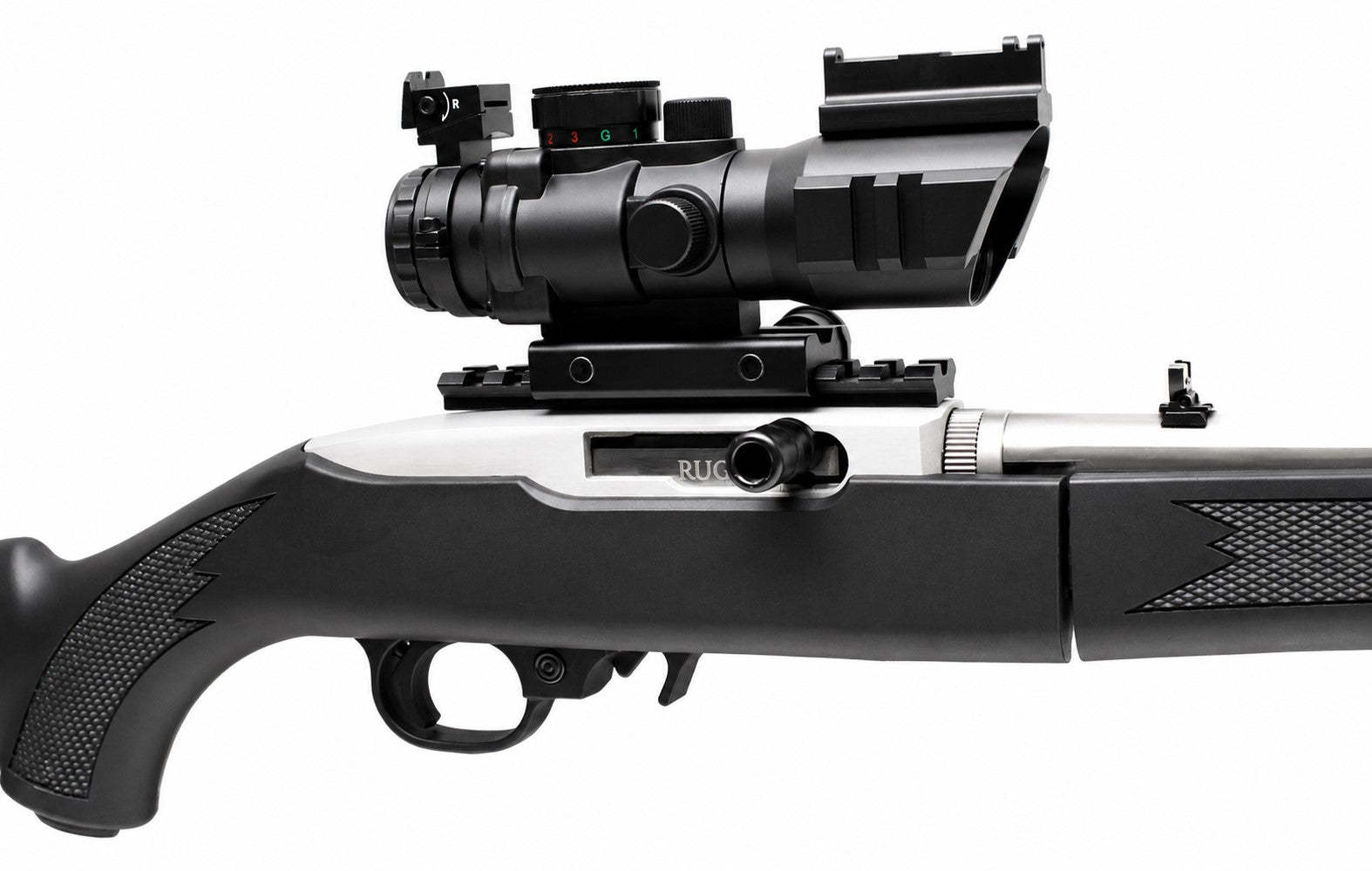 4x32 Tri-Color Mil-Dot Scope & Picatinny Mount Combo Compatible With Ruger 10/22