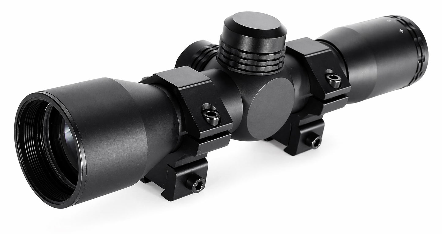 Crosman RepeatAir 1077 4x32 Scope Sight Dovetail 11mm Rail Mil-Dot Aluminum Black w/ Rings