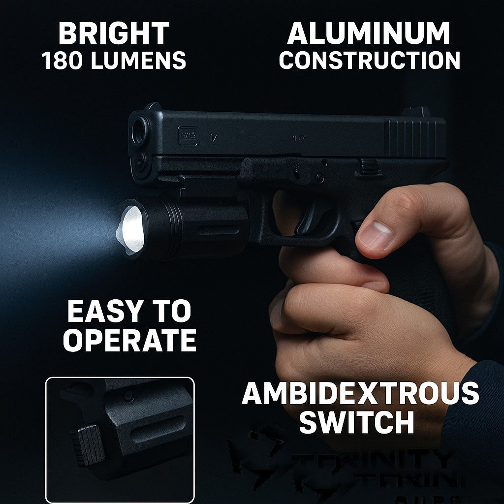 TRINITY 180 Lumen LED Flashlight for Glock 17 Quick Release Aluminum Black