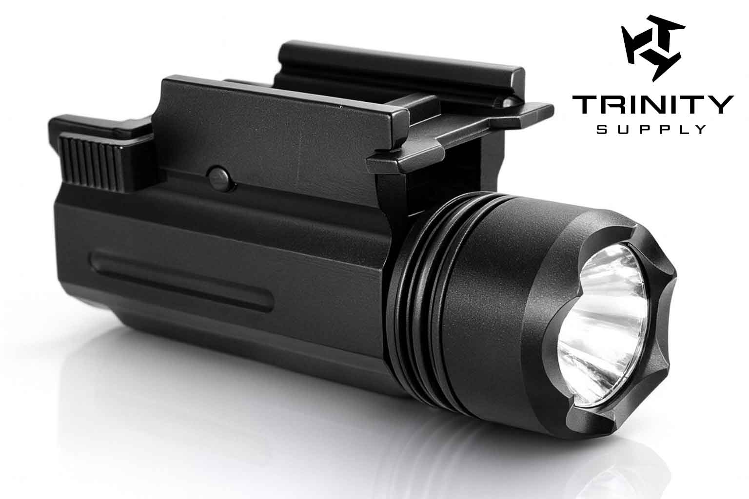 180 Lumen Flashlight Aluminum Black Compatible With Picatinny rails.