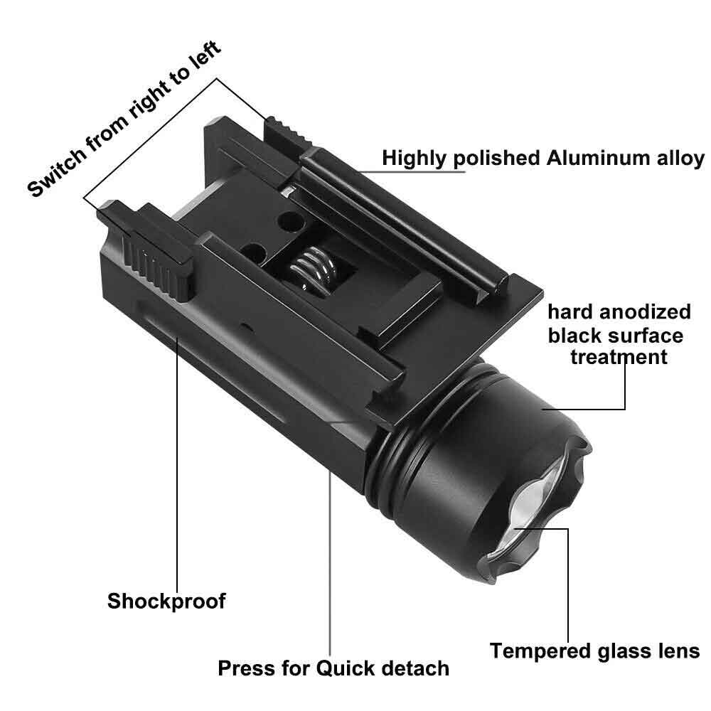 TRINITY 180 Lumen LED Flashlight for Glock 17 Quick Release Aluminum Black