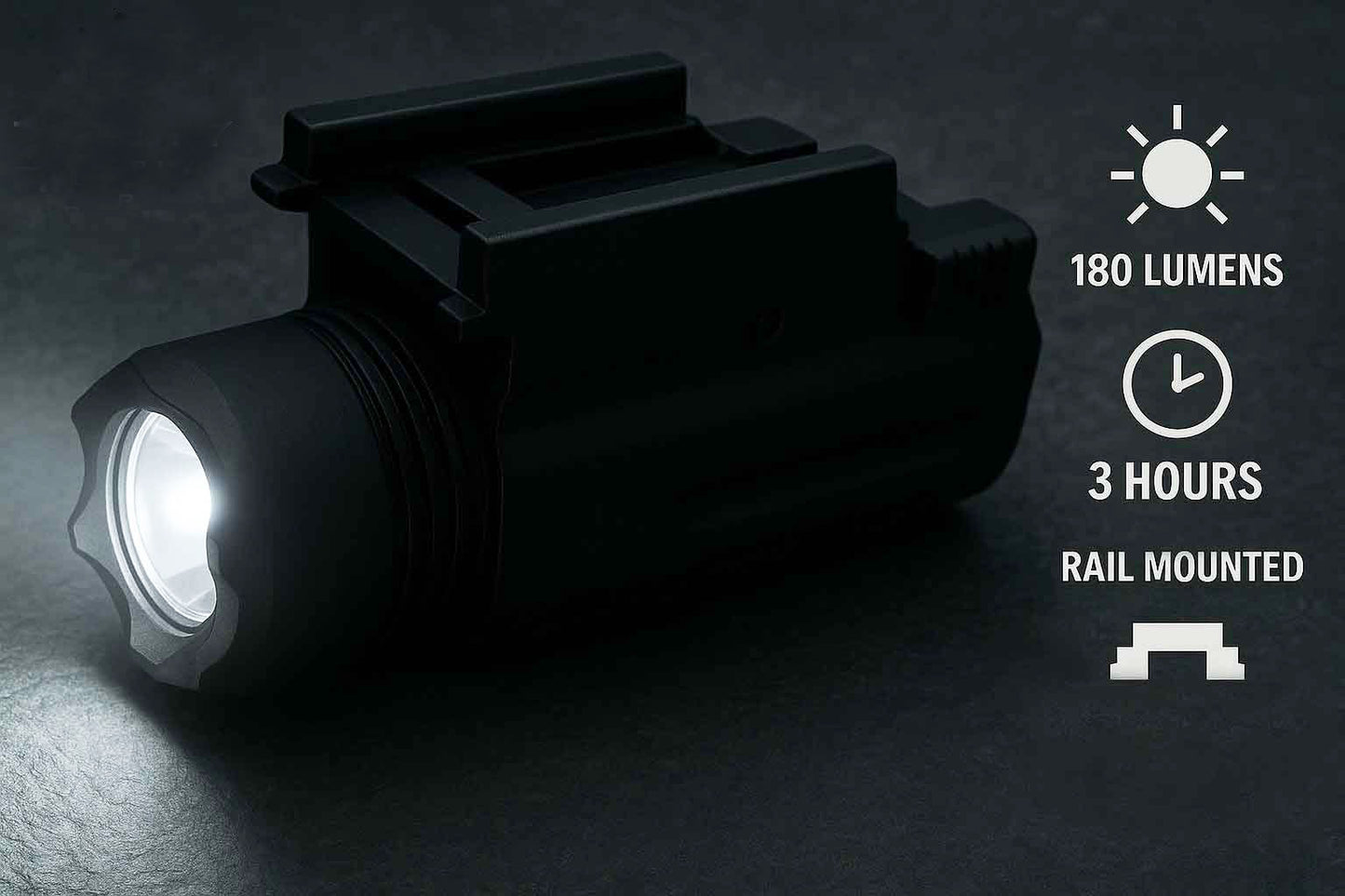 TRINITY 180 Lumen LED Flashlight for Glock 17 Quick Release Aluminum Black