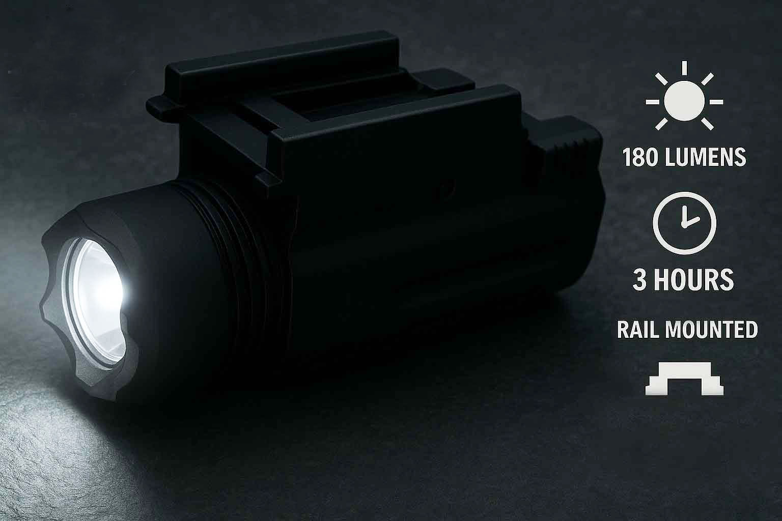 TRINITY 180 Lumen LED Flashlight for Glock 17 Quick Release Aluminum Black
