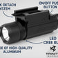 180 Lumen Flashlight Aluminum Black Compatible With Picatinny rails.