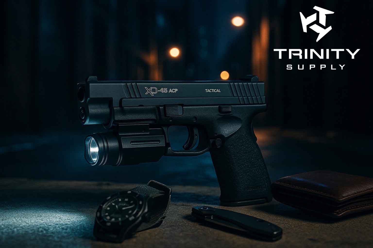 180 Lumen Flashlight Aluminum Black Compatible With Picatinny rails.