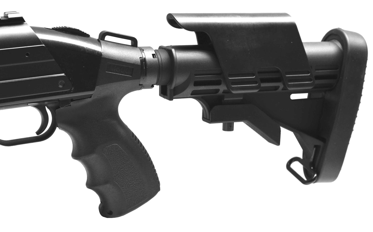 Tactical Adjustable Stock Pistol Grip Combo With Butt Pad Compatible With Mossberg Maverick 88 12 Gauge.
