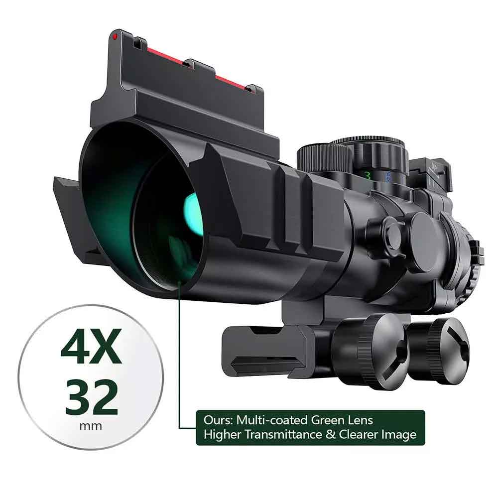 Ruger Model 14 rifle scope sight and rail combo aluminum black hunting accessories.