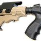 Tactical Adjustable Stock Tan Pistol Grip Black Combo With Butt Pad Compatible With Mossberg 590 12 gauge pump.