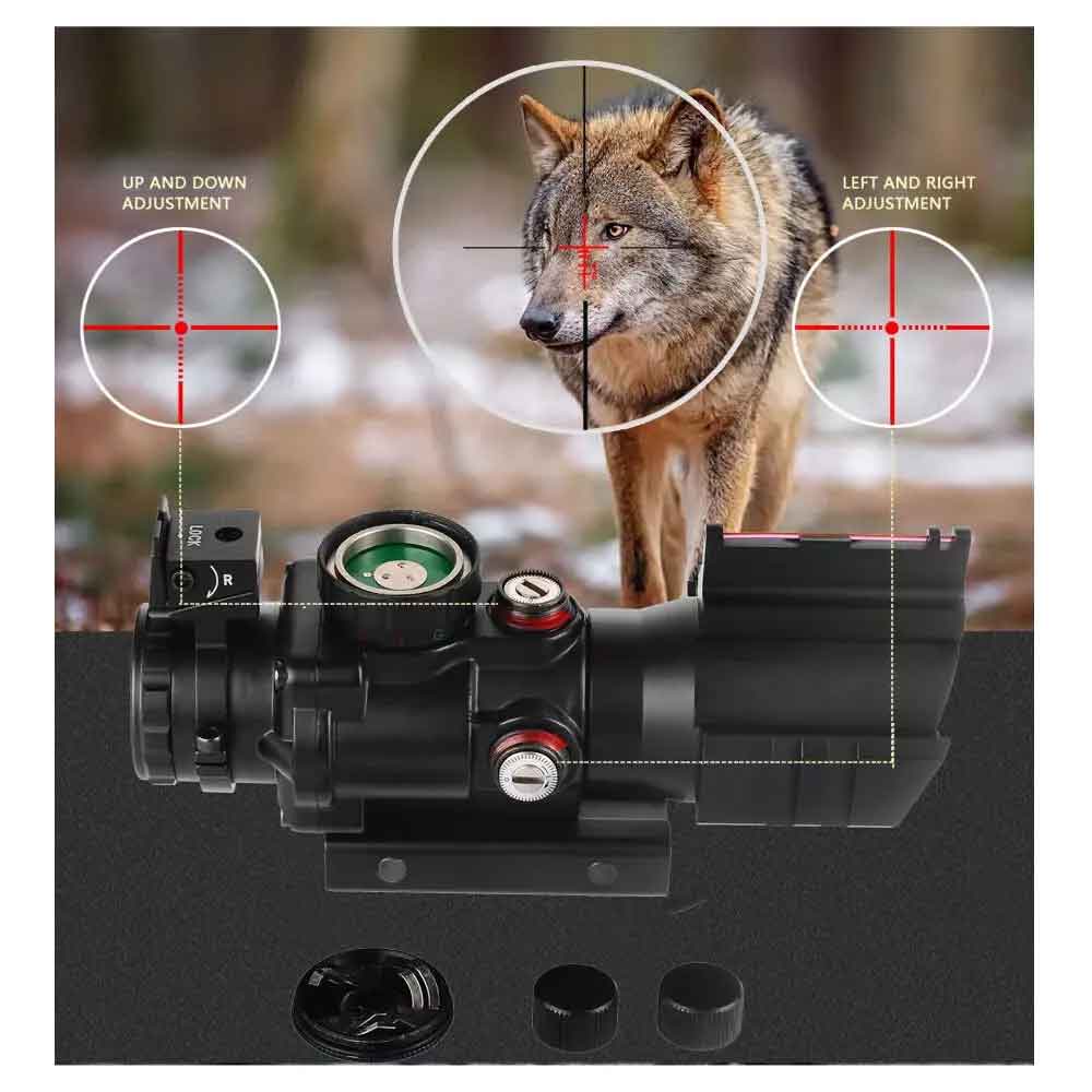 Ruger Model 14 rifle scope sight and rail combo aluminum black hunting accessories.