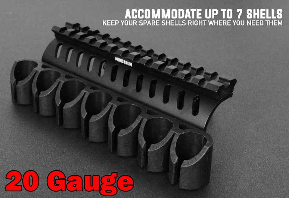 Mossberg 500 shockwave 20-Gauge Shell Carrier with Picatinny Rail Mount.
