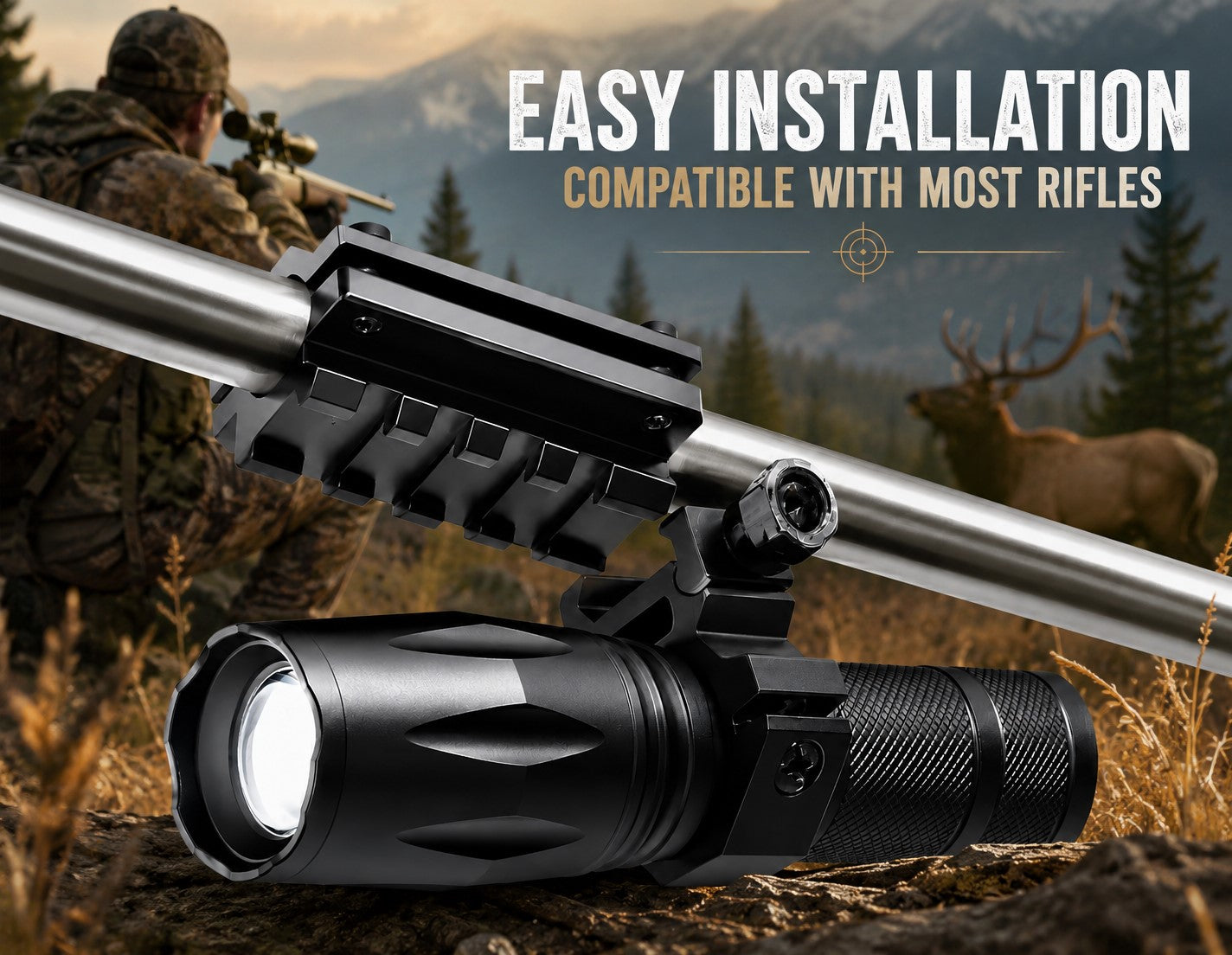 Tactical 1000 Lumen Flashlight with Picatinny Mount Compatible with Henry U.S. Survival Rifle – Hunting & Home Defense Light Kit