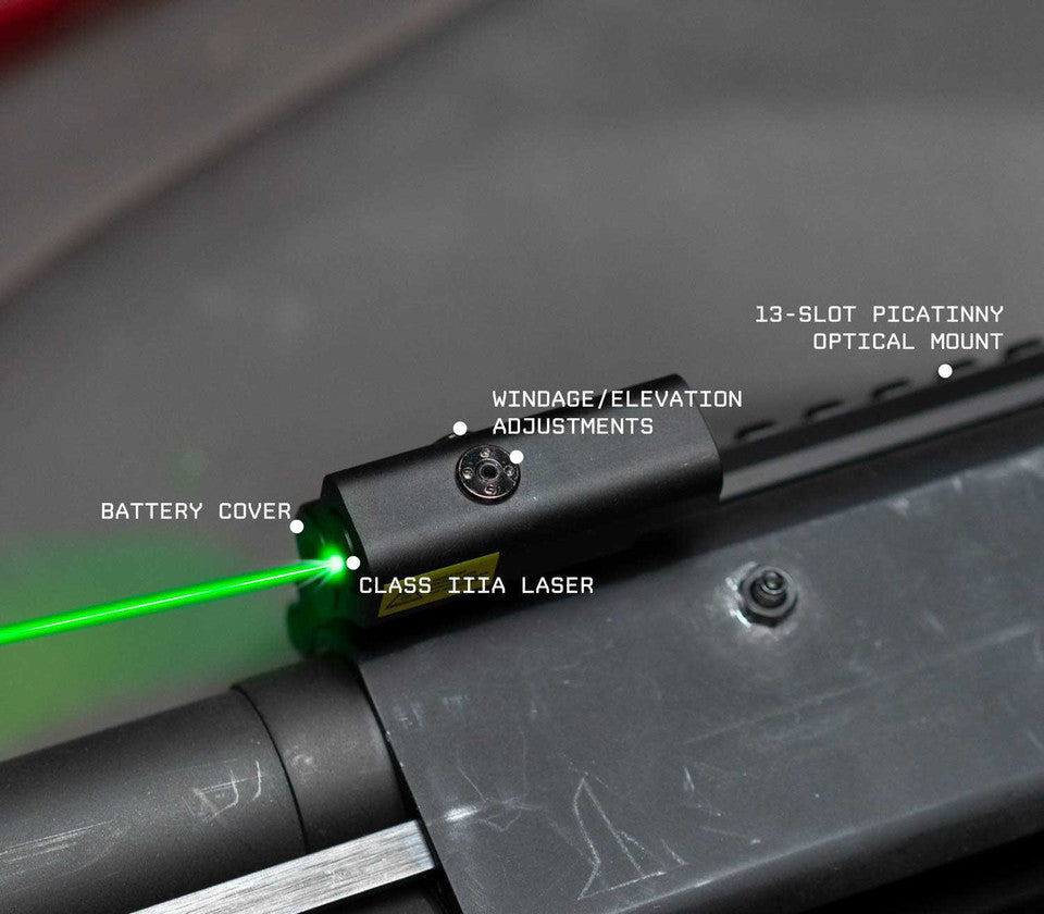 Mossberg 510 Green Laser Sight System with Picatinny Rail Mount Aluminum Black.