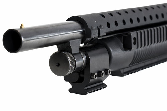 Magazine tube mount picatinny rail compatible with 12-Gauge And 20-Gauge Pumps.