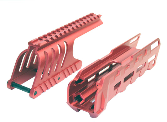 TRINITY Tactical Forend Pump and saddle mount combo aluminum red compatible with H&R 1871 Pardner pump 12 gauge.