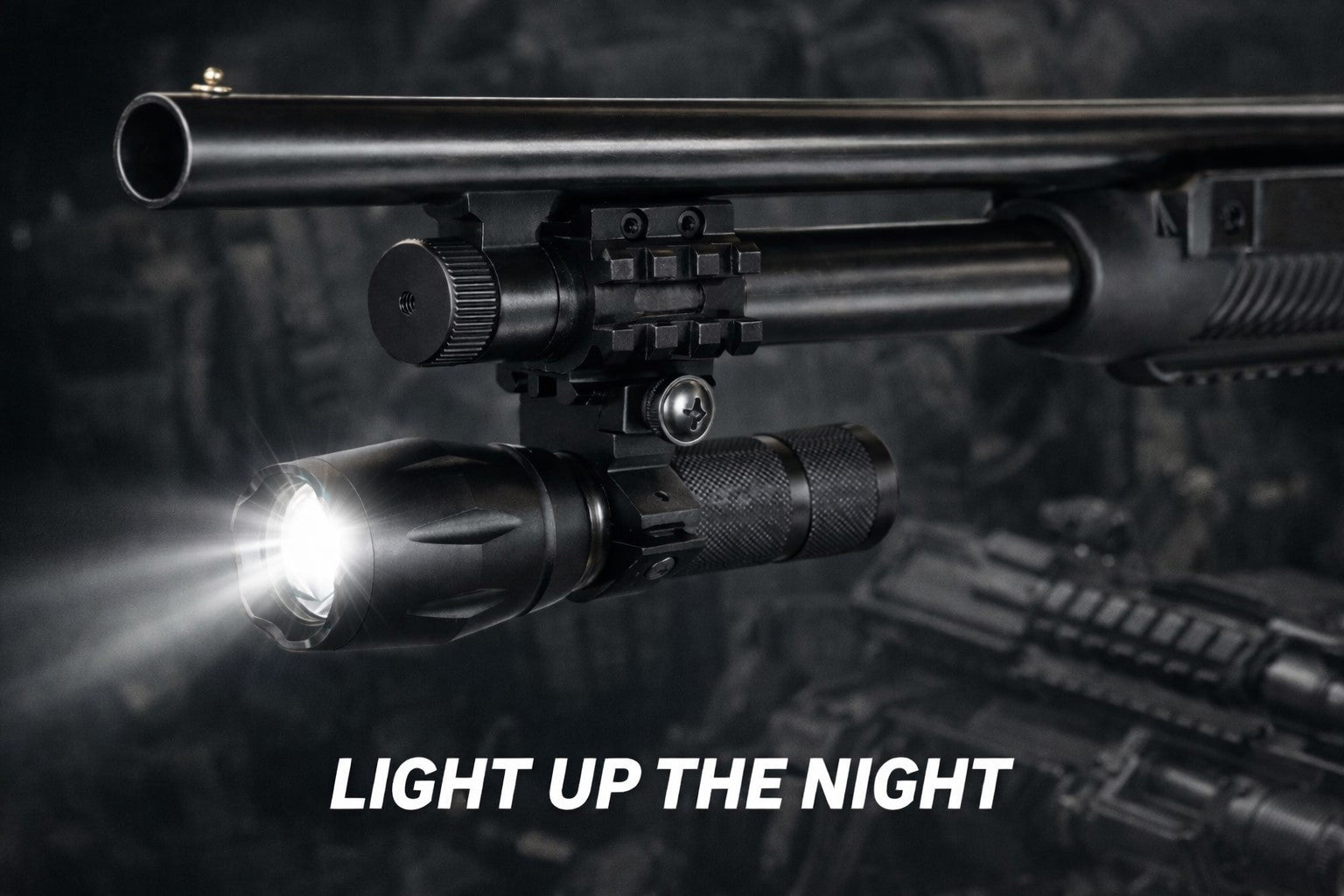 1000 Lumen Shotgun Flashlight with Tube Mount Compatible With Benelli M4 12 Gauge