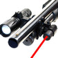Tactical flashlight with red laser combo compatible with 20-gauge pumps.