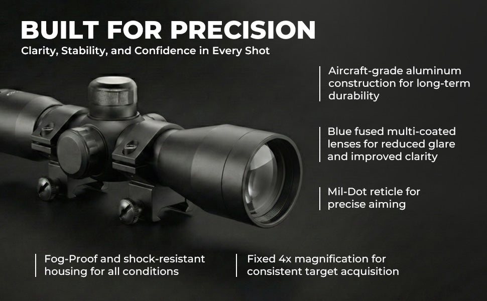 4x32 scope sight Mil-Dot Reticle Compatible with picatinny rails.