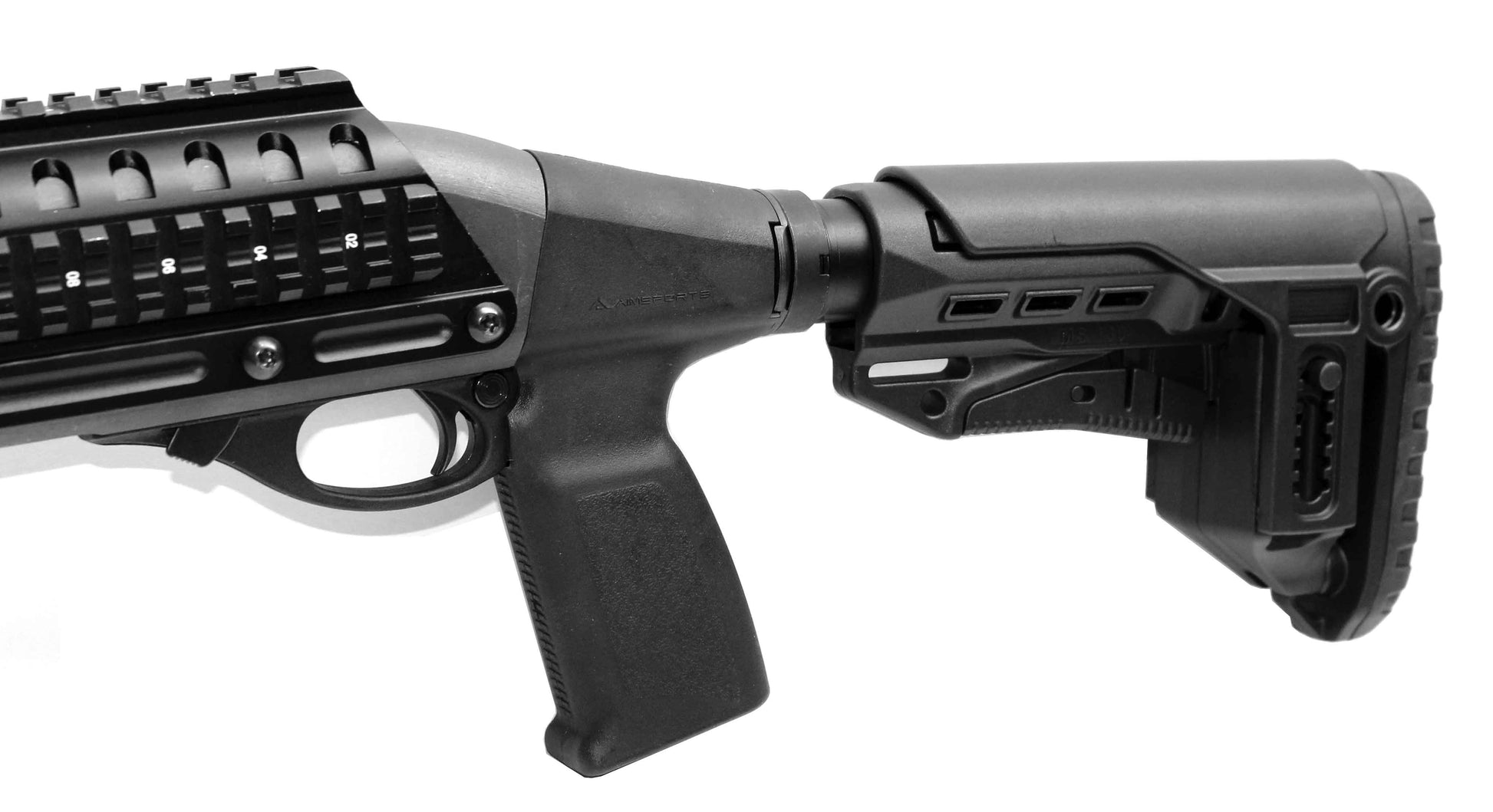 Remington 870 12 gauge collapsible stock.