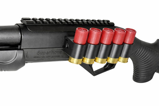 Aluminum saddle picatinny rail with shell holder compatible with Benelli Nova And Benelli Super Nova 12-gauge