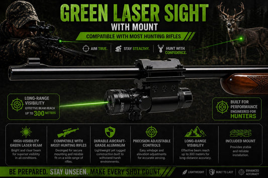 TRINITY Savage Axis Green Laser Sight 532nm Aluminum Mount Hunting Outdoor Black