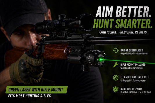 TRINITY Green Laser Sight with Barrel & Weaver Mount – Compatible with Ruger 10/22 – Adjustable 532nm Laser, Aluminum Construction