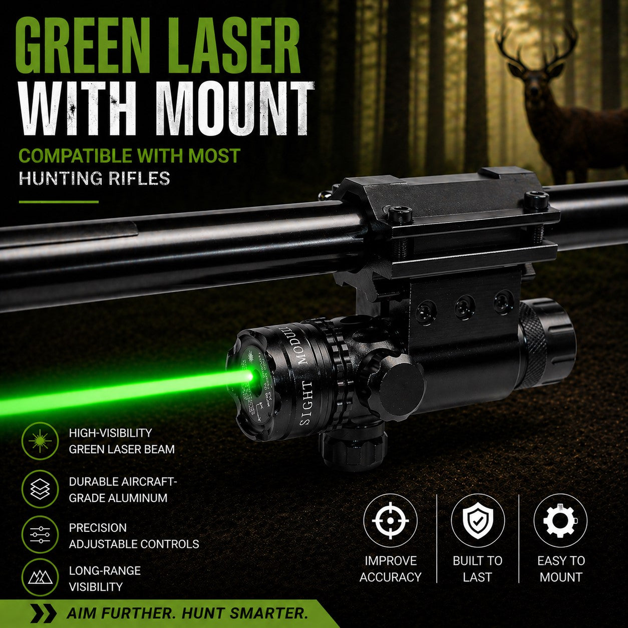 Green Laser Sight with Mount Compatible with Ruger 10/22 Tactical