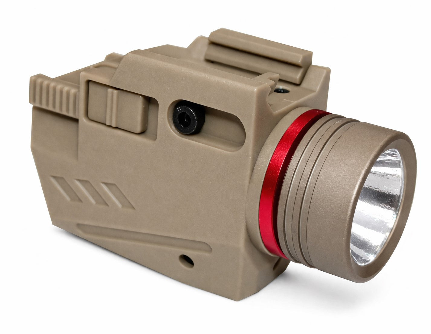 300 Lumen Tactical Flashlight with Red Laser Combo – Picatinny Rail Compatible (Tan)