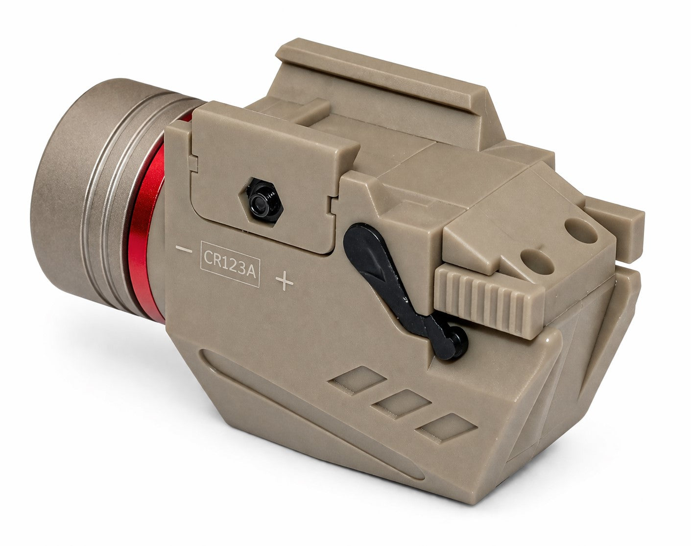 300 Lumen Tactical Flashlight with Red Laser Combo – Picatinny Rail Compatible (Tan)
