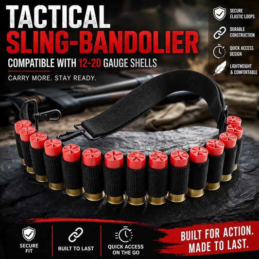 TRINITY 2 Point Shotgun Sling Bandolier with 15 Shell Holder Compatible with Mossberg 590
