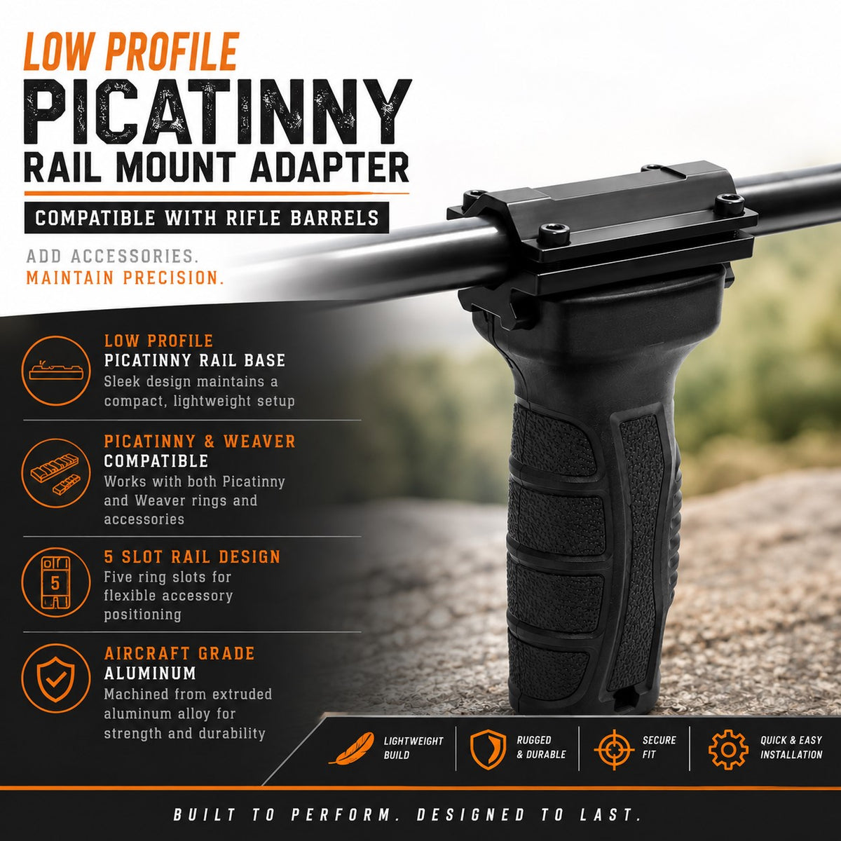 TRINITY Low Profile Picatinny Rail Mount Adapter Compatible With Ruger 10/22