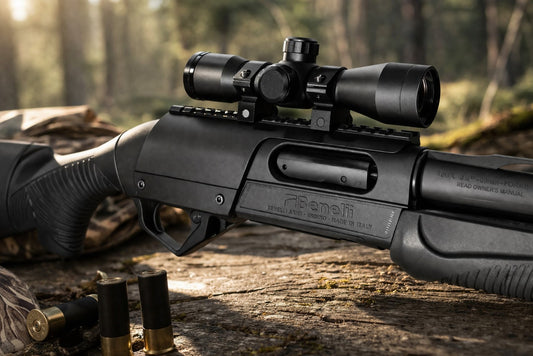 TRINITY 4x32 Scope with Saddle Mount for Benelli Nova & SuperNova 12 Gauge Picatinny Rail Mil-Dot Optic Combo