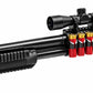 TRINITY Fury Style black 6-position adjustable stock for Mossberg 500 12 Gauge with ergonomic polymer grip, aluminum buffer tube, raised cheek support and rubber recoil pad.